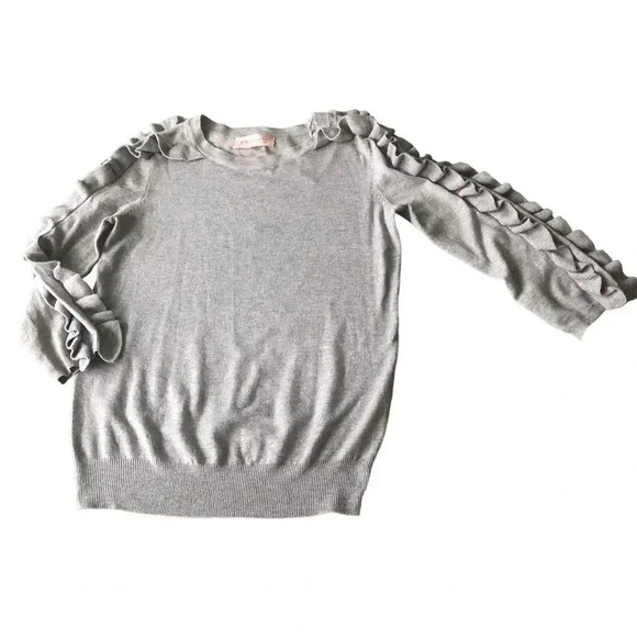 Philosophy Republic *Nordstrom* Gray Ruffle Sleeve Sweater Top - Picture 1 of 10